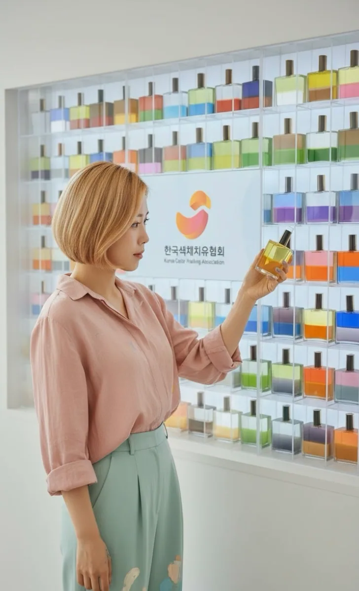 16컬러 카드 중 마음의 색을 고르는 KCHA 컬러 리딩 장면